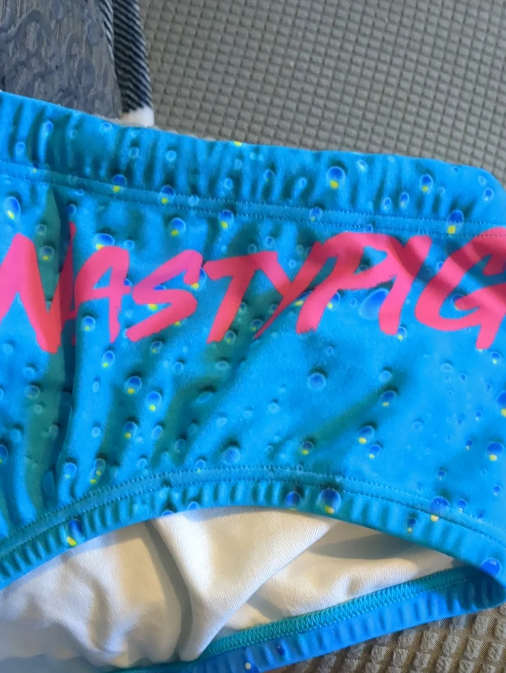 Nasty Pig Water Droplet Bubble Graphic Swim Briefs Low Rise Square Cut L